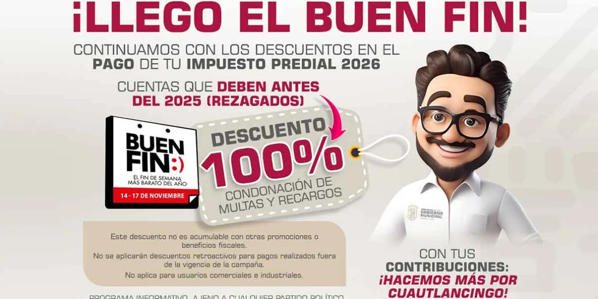 Cuautlancingo lanza campaña de descuentos en predial y limpia 2026