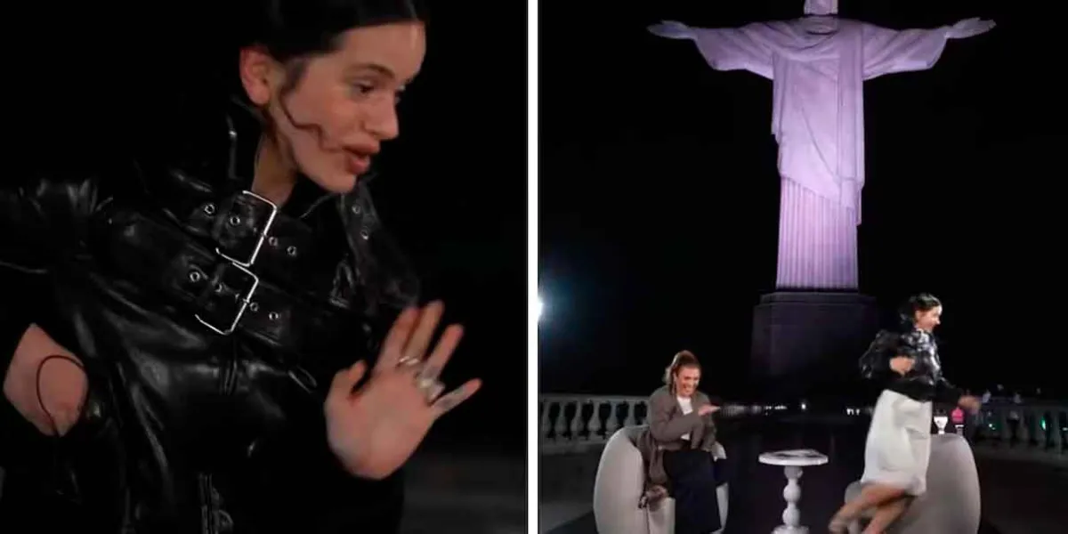 Rosalía se vuelve viral en Brasil: huye de una cucaracha durante entrevista y causa furor en redes